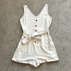 Amazon Cream Jumpsuit with Button Detail